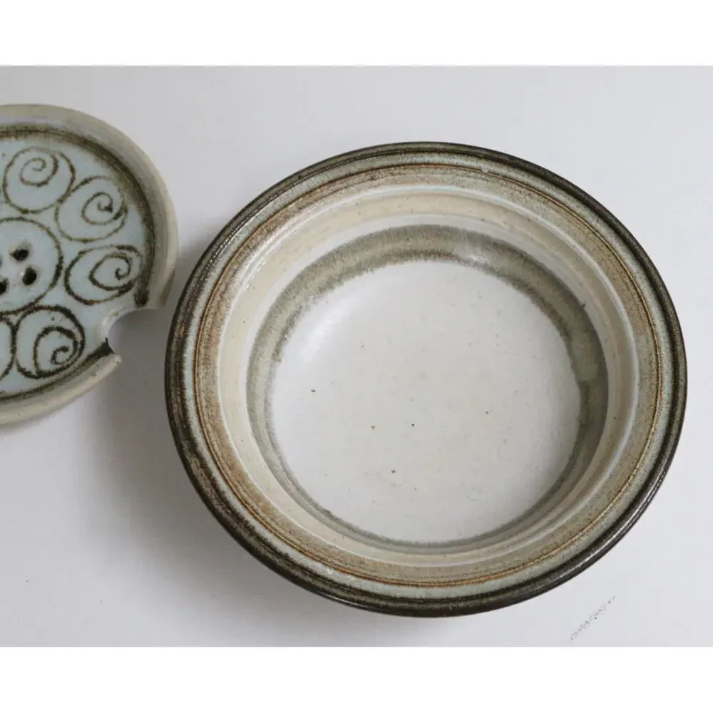 1970's Vintage Signed John Dunlap Garlic Keeper Studio Pottery Hand Thrown Jar